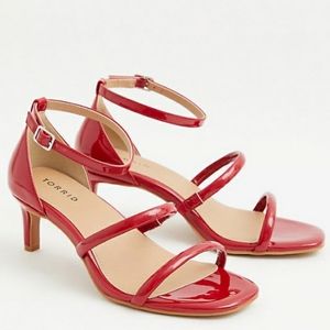 Torrid Red Faux Patent Leather Heeled Sandals